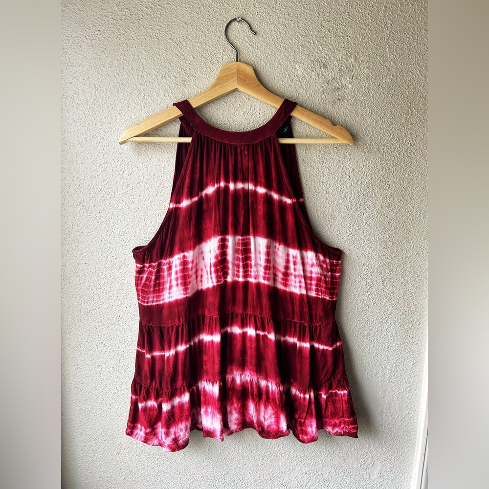 NY&C tie dye peplum cut halter. Size L